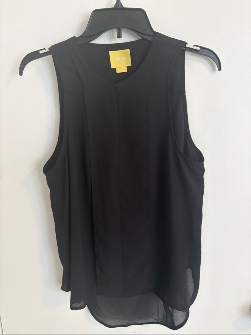 Anthropologie Maeve Black Sleeveless V-Neck Chiffon Top